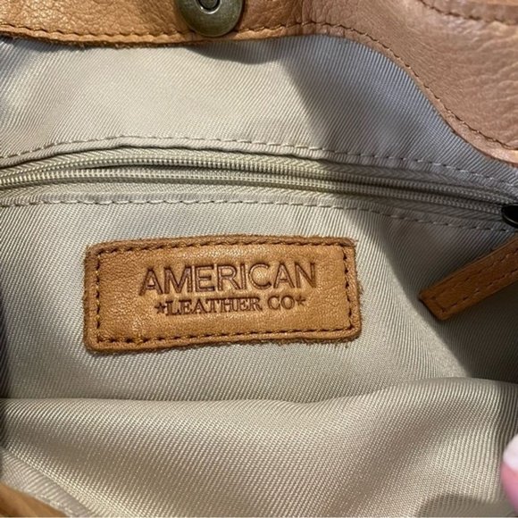 American Leather Liberty Leather Shoulder Bag Coffee Latte Smooth🆕 FAST😮💨⚡🚚 - Picture 7 of 16